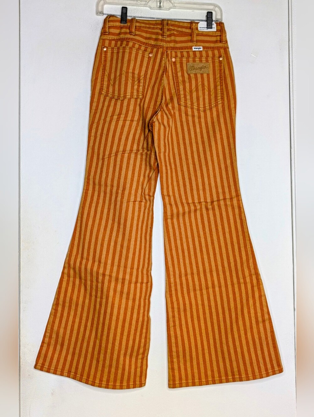 Wrangler Wanderer 622 High Rise Flare Orange Stripe Festival Jeans NWT - Picture 7 of 11